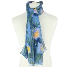 Echarpe en soie, Monet, Nymphéas bleus Brochier Soieries 1890 2