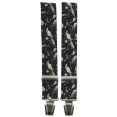 Bretelles Tony et Paul, Paons sur fond noir Tony & Paul