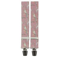 Bretelles Tony et Paul, Paons sur fond rose Tony & Paul