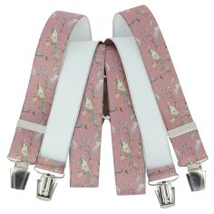 Bretelles Tony et Paul, Paons sur fond rose Tony & Paul 2