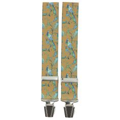 Bretelles Tony et Paul, Paons sur fond orangé Tony & Paul