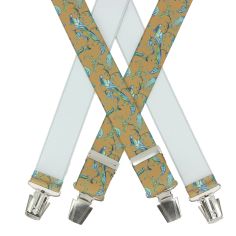 Bretelles Tony et Paul, Paons sur fond orangé Tony & Paul 2