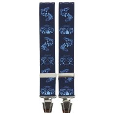 Bretelles Tony et Paul, Pêcheur de Saumons, fond bleu Tony & Paul