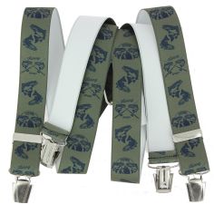 Bretelles Tony et Paul, Pêcheur de Saumons, fond Kaki Tony & Paul 2