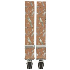 Bretelles Tony et Paul, Paons sur fond rouille Tony & Paul