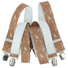 Bretelles Tony et Paul, Paons sur fond rouille Tony & Paul 2