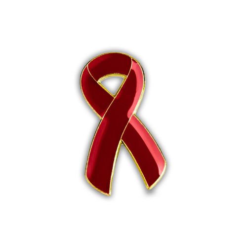 Pin's ruban rouge AIDS - Sidaction Clj Charles Le Jeune