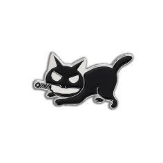 Pin's chat noir et couteau, poils hérissés Clj Charles Le Jeune