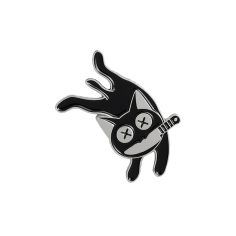 Pin's chat noir et couteau, écrasé Clj Charles Le Jeune