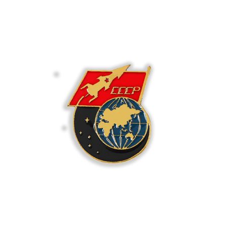 Pin's CCCP - URSS - Soviet nostalgie - Conquête de l'espace fusée - Communiste Clj Charles Le Jeune