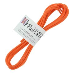 lacets ronds épais 3mm coton ciré, Orange mandarine Les Lacets Français 2