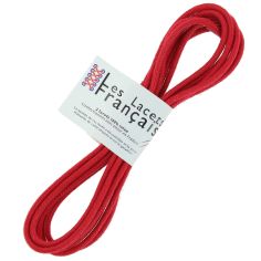 lacets ronds épais 3mm coton ciré, rouge Vermillon Les Lacets Français 2