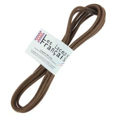 lacets ronds épais 3mm coton ciré, marron Chocolat Les Lacets Français 2