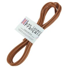 lacets ronds épais 3mm coton ciré, marron cuivre Les Lacets Français 2