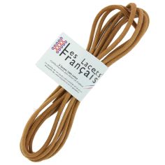 lacets ronds épais 3mm coton ciré, marron chameau Les Lacets Français 2