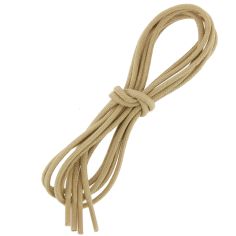 lacets ronds épais 3mm coton ciré, marron sable Les Lacets Français