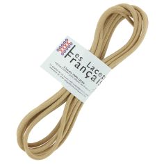 lacets ronds épais 3mm coton ciré, marron sable Les Lacets Français 2