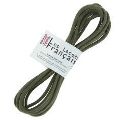 lacets ronds épais 3mm coton ciré, vert armée Les Lacets Français 2