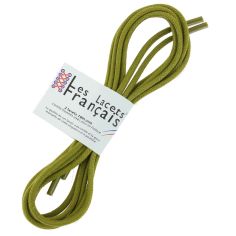 lacets ronds épais 3mm coton ciré, vert colibri Les Lacets Français 2