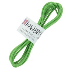 lacets ronds épais 3mm coton ciré, vert pastourelle Les Lacets Français 2