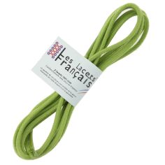 lacets ronds épais 3mm coton ciré, vert anis Les Lacets Français 2