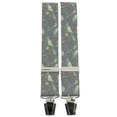 Bretelles Tony et Paul, Paons sur fond gris Tony & Paul