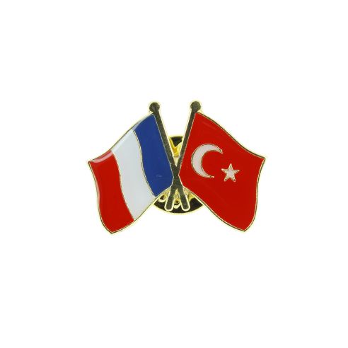 Pin's Drapeaux Jumelage France Turquie Clj Charles Le Jeune