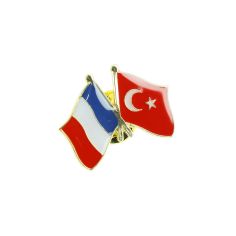 Pin's Drapeaux Jumelage France Turquie Clj Charles Le Jeune 2