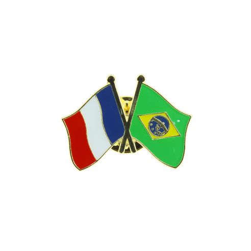 Pin's Drapeaux Jumelage France Brésil Clj Charles Le Jeune