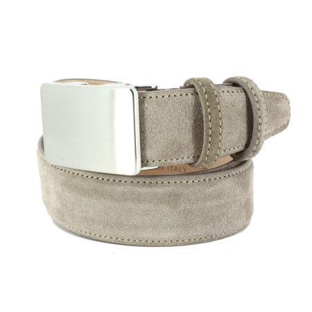 Ceinture daim Alaska, Automatique - Easy Clip, gris taupe Tony & Paul