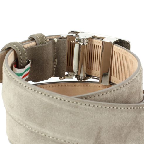 Ceinture daim Alaska, Automatique - Easy Clip, gris taupe Tony & Paul