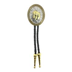 Bolo, Cravate Texane - Cowboy Bicolore, têtes d'animaux, Boucle ovale Clj Charles Le Jeune