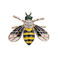 Broche Abeille de l'empereur - Strass et émaillée Clj Charles Le Jeune