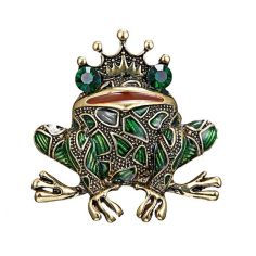 Broche La reine des grenouilles - Strass et émaillée Clj Charles Le Jeune