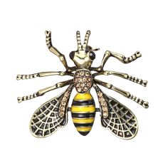 Broche abeille - Strass et émaillée Clj Charles Le Jeune