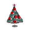 Broche sapin et strass rouges