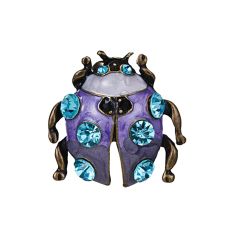 Broche Scarabée violet - Strass et émaillée Clj Charles Le Jeune