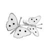 Broche papillons blancs - Strass et émaillée