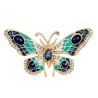 Broche Papillon turquoise - Strass et émaillée