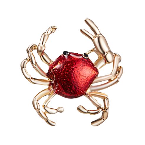Broche Crabe rouge - émaillée Clj Charles Le Jeune
