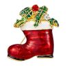 Broche Chaussures du père Noël rouge - Strass et émaillée Clj Charles Le Jeune