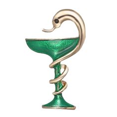 Broche Caducée du Pharmacien - émaillée Clj Charles Le Jeune