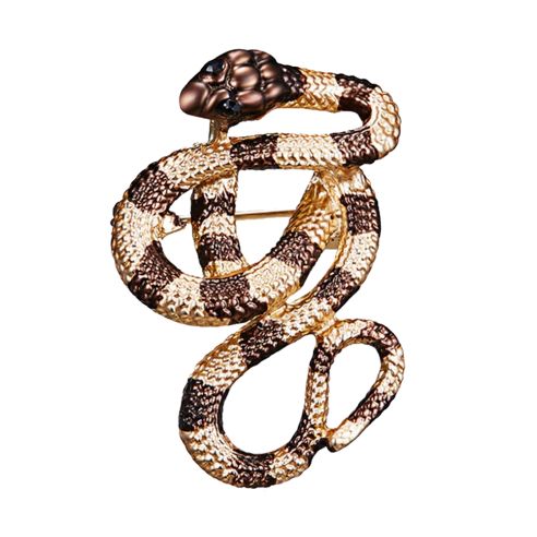 Broche Serpent doré et bronze Clj Charles Le Jeune