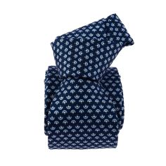 Cravate 3 plis en soie, Paris VI - Marine demi cercles, Tony et Paul et Atelier Boivin Paris Tony & Paul