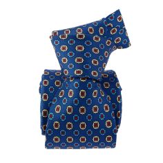 Cravate 3 plis en soie, Paris IIX - Bleu à motifs, Tony et Paul et Atelier Boivin Paris Tony & Paul