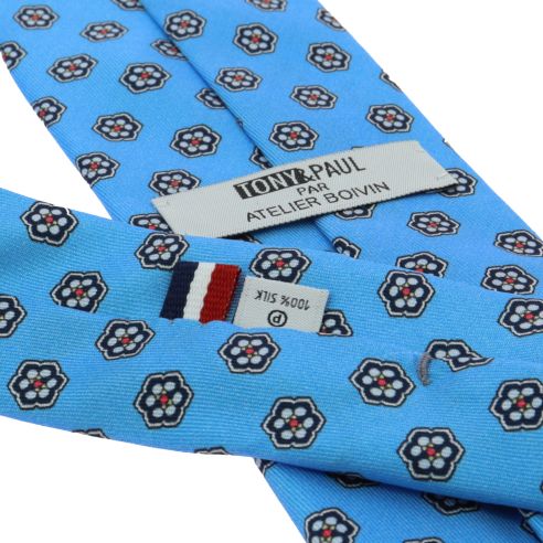Cravate 3 plis en soie, Chartres - Ciel et motifs , Tony et Paul et Atelier Boivin Paris Tony & Paul