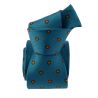 Cravate 3 plis en soie, Clichy - Bleu Turquoise et fleurs, Tony et Paul et Atelier Boivin Paris