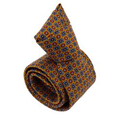 Cravate 3 plis en soie, Auteuil - Orange et motifs , Tony et Paul et Atelier Boivin Paris Tony & Paul 2