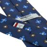 Cravate 3 plis en soie, Neuilly - Fleurs bleues, Tony et Paul et Atelier Boivin Paris