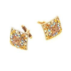 Boutons de manchette, Zeus Topaze, Cristal Swarovski Shefaly
